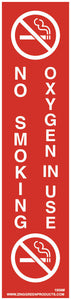 Magnetic Sign, 9x2, Oxygen in Use - No Smoking, White on Red