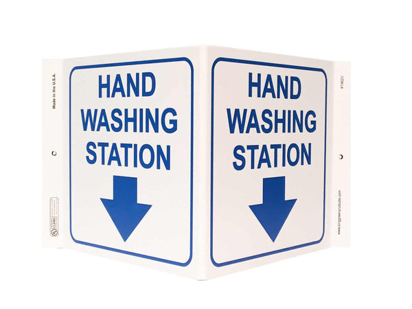 Sign, Hand Washing Station, V Style Sign
