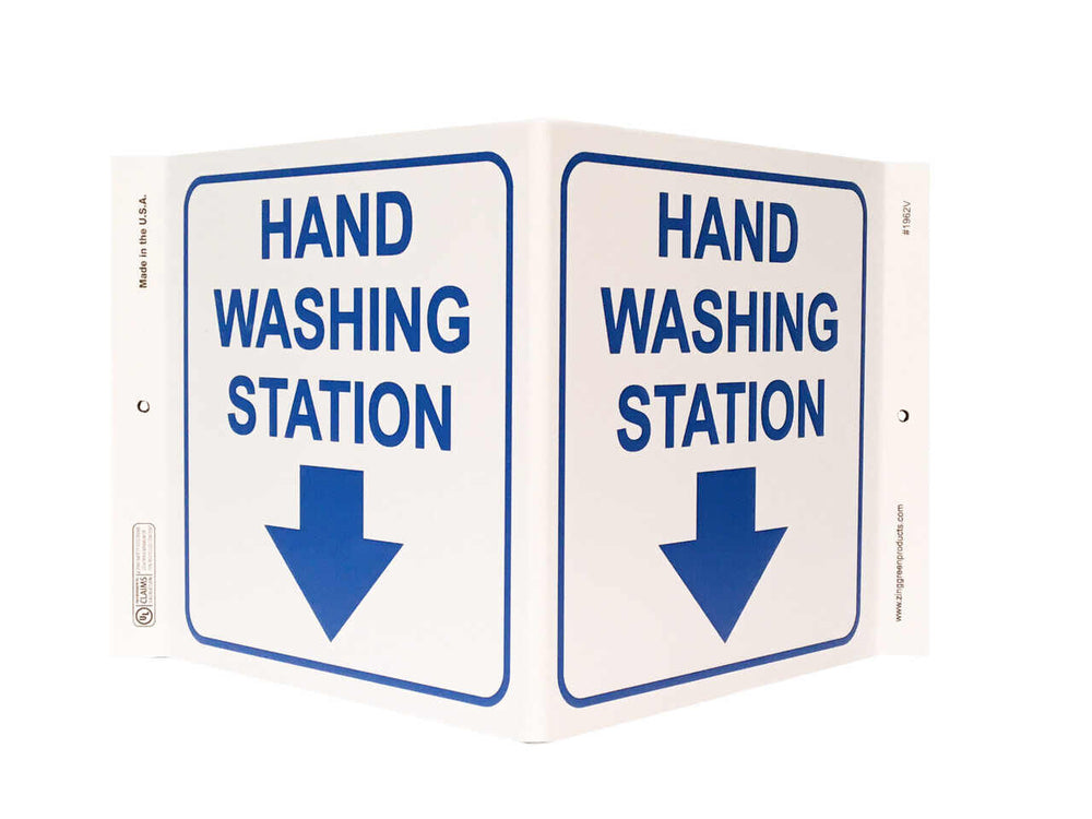 Sign, Hand Washing Station, V Style Sign