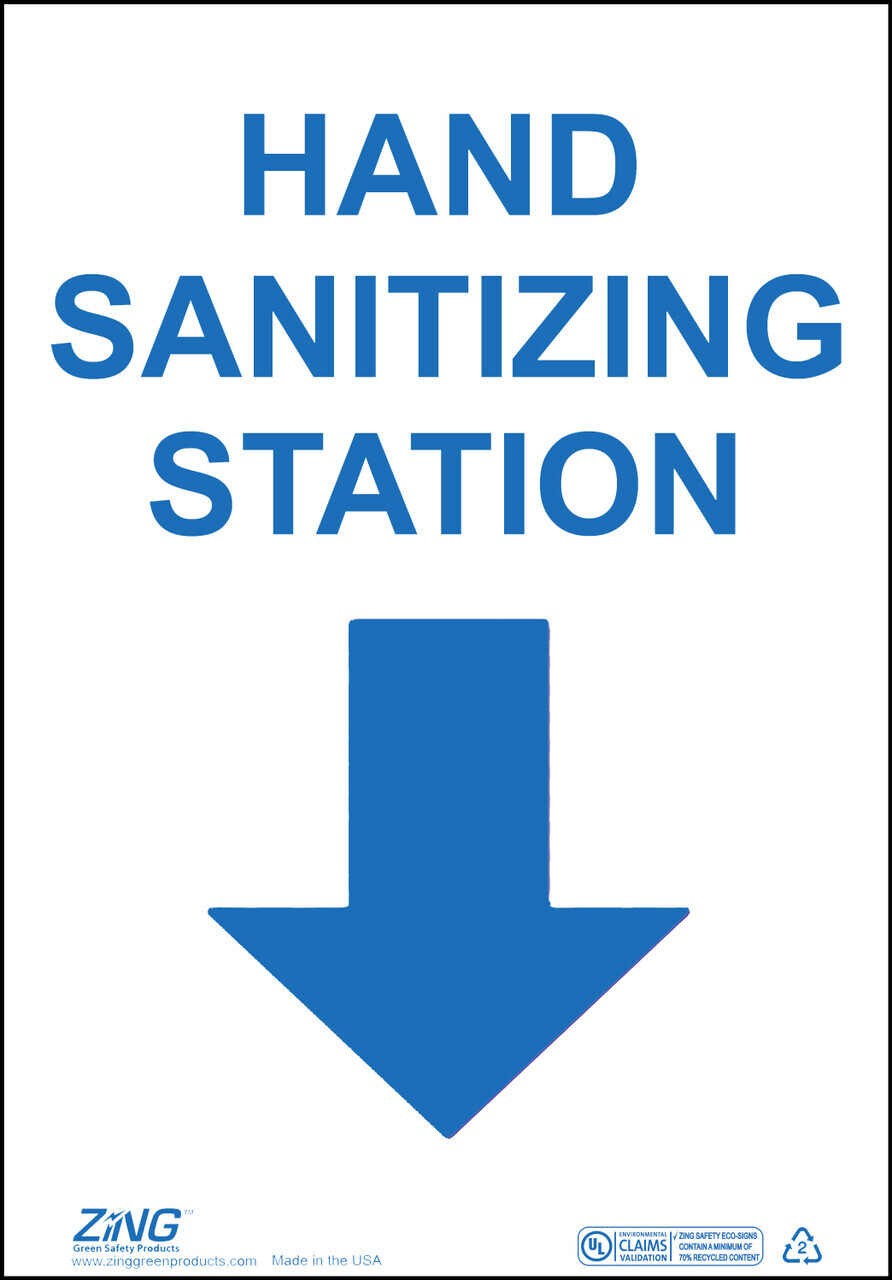 Sign, Hand Sanitizing Station, 14x10 Plastic