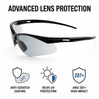 Z-Force 20-200 Wraparound Lens Non-Slip Nose Piece Safety Glasses