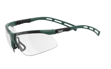 Z-Force 20-210 Eco Adjustable Temples and Nose Piece Safety Glasses - Frame: Green - Lens: Clear - Lens Coating: Standard Anti-Fog