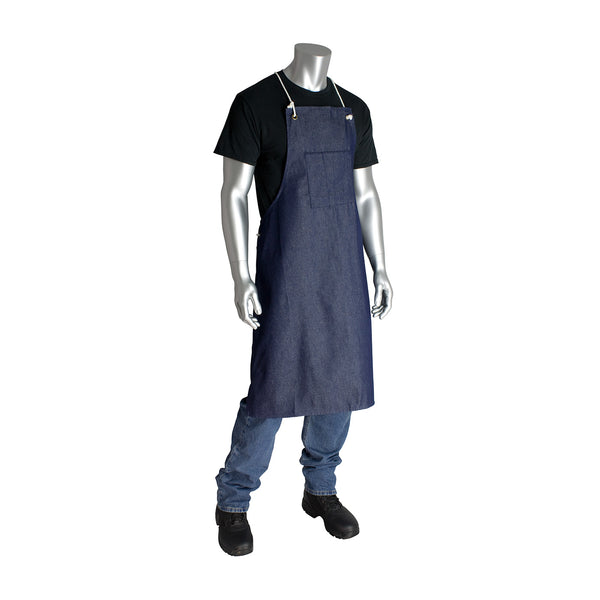 DENIM CHEST POCKET APRONATTACH. TIES-28