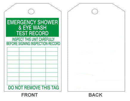 Emergency Shower & Eye Wash Tags