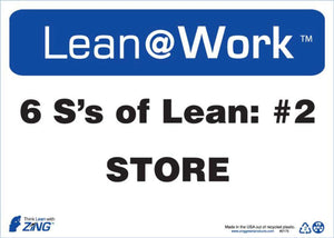 LEAN SIGN, SIX Ss LEAN STORE
