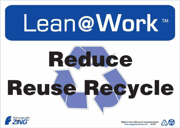 LEAN SIGN, REDUCE REUSE RECYCLE
