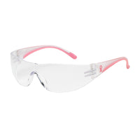 Rimless Safety Glasses with Clear / Pink Temple, Clear Lens and Anti-Scratch Coating
