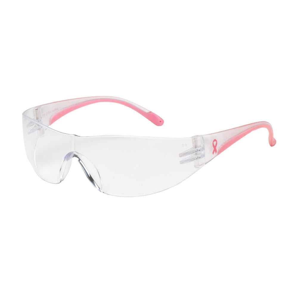 Rimless Safety Glasses with Clear / Pink Temple, Clear Lens and Anti-Scratch Coating | 250-10-0900
