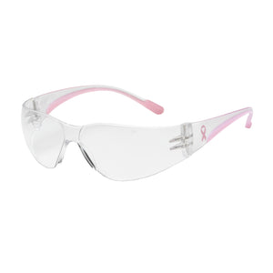 Rimless Safety Glasses with Clear / Pink Temple, Clear Lens and Anti-Scratch / Anti-Fog Coating