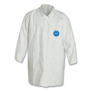 MED DUPONT TYVEK LAB COAT SNAP FT 5- 2 POCKETS