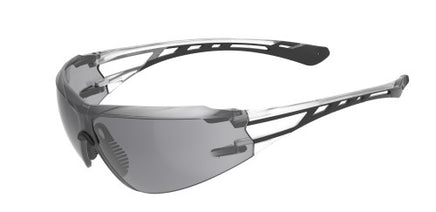 Z-Force 20-110 Series Wraparound Lens Dielectric Safety Glasses - Frame: Black/Clear - Lens: Smoke - Lens Coating: Hydr-X  Anti-Fog