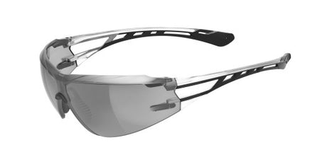 Z-Force 20-110 Series Wraparound Lens Dielectric Safety Glasses - Frame: Black/Clear - Lens: Silver Mirror - Lens Coating: Hardcoat/Anti-Scratch