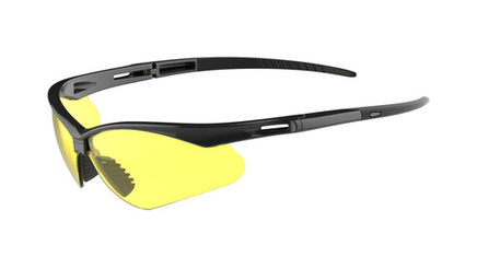 Z-Force 20-200 Wraparound Lens Non-Slip Nose Piece Safety Glasses - Frame: Black - Lens: Amber - Lens Coating: Hardcoat/Anti-Scratch