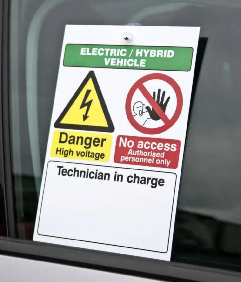 Electric Hybrid Vehicle Maintenance Signs – Window Mount - 2653