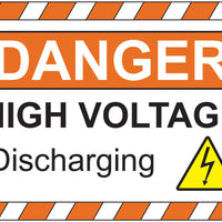 Electric Hybrid Vehicle Maintenance Signs – Window Mount: HIGH VOLTAGE-DISCHARGING - 2655