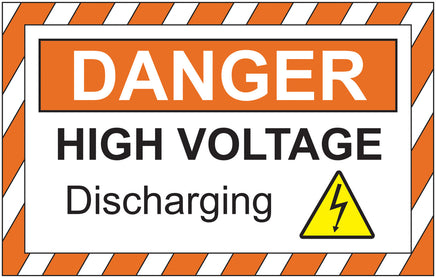 Electric Hybrid Vehicle Maintenance Signs ‚¬€œ Window Mount: HIGH VOLTAGE-DISCHARGING - 2655