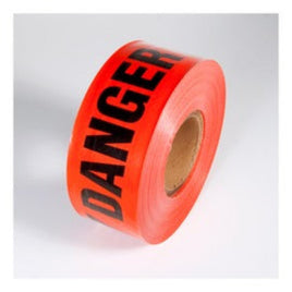 INCOM® 3" X 500' Red/Black 5 mil PVC PrimeGuard Reinforced Barricade Tape "DANGER"
