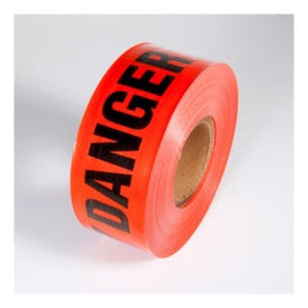 INCOM® 3" X 500' Red/Black 5 mil PVC PrimeGuard Reinforced Barricade Tape "DANGER"