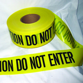 Mutual Industries 3" X 1000' Black 3 mil Polyethylene Barricade Tape "CAUTION DO NOT ENTER"