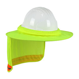 Hi-Vis Full Brim Hard Hat Visor With Neck Shade