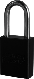 Black Safety Lock-Out Padlock Aluminum Bo