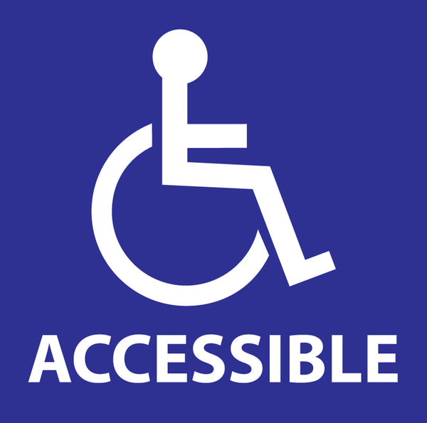 Handicapped Accessible Label, 6x6  2-pk