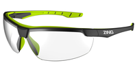 Z-Force 20-205 Series Ultra-Flexible Safety Glasses - Frame: Black/Green - Lens: Clear - Lens Coating: Hardcoat/Anti-Scratch
