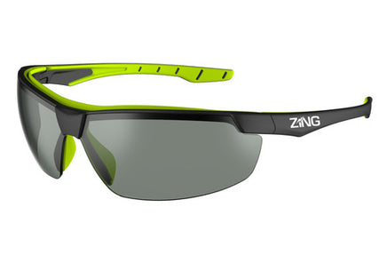 Z-Force 20-205 Series Ultra-Flexible Safety Glasses - Frame: Black/Green - Lens: Smoke - Lens Coating: Standard Anti-Fog