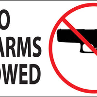 Security Window Decal, 5x7, No Firearms, 2-pk