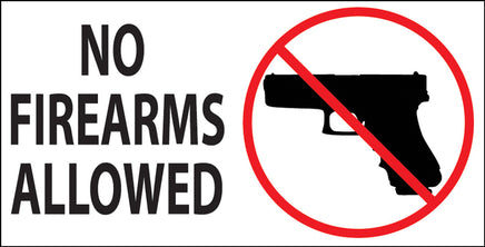 Security Label, 5x7, No Firearms, 2-pk