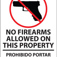 Security Label, 5x7, No Firearms Bilingual, 2-pk