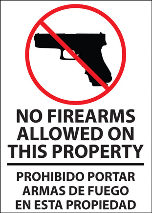 Security Label, 5x7, No Firearms Bilingual, 2-pk