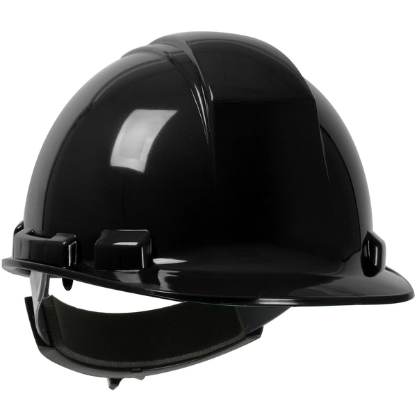 Cap Style Hard Hat with HDPE Shell - Black - Ratchet Adjustment