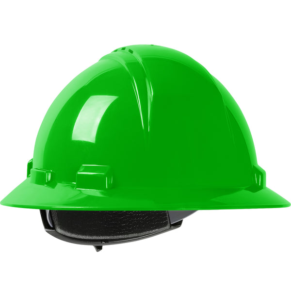 Vented, Full Brim Hard Hat with HDPE Shell - Green