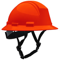 Type II Full Brim Safety Helmet with HDPE Shell - High Viz Orange