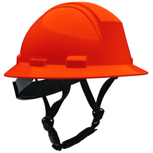 Type II Full Brim Safety Helmet with HDPE Shell - High Viz Orange