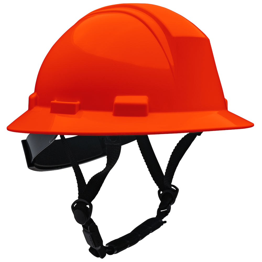 Type II Full Brim Safety Helmet with HDPE Shell - High Viz Orange