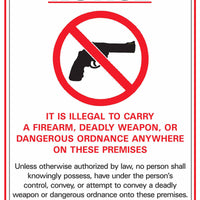 Concealed Carry Sign Ohio, 14Hx10W