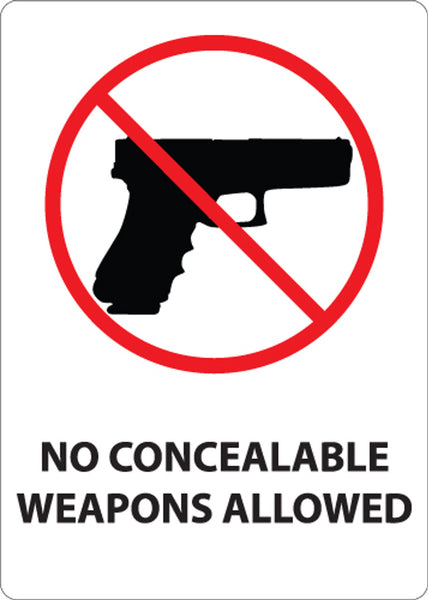 Concealed Carry Sign, S Carolina,14H x 10W, PL