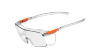 Z-Force 20-500 Series 3-in-1 Safety Glass with Adjustable Temples - Frame: Clear/Orange - Lens: Clear - Lens Coating: Hardcoat/Anti-Scratch
