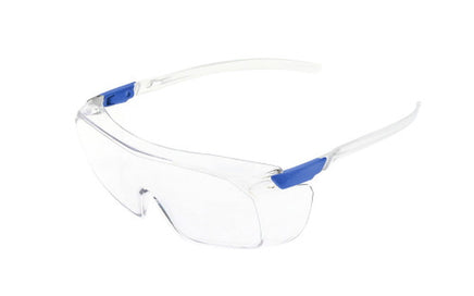 Z-Force 20-500 Series 3-in-1 Safety Glass with Adjustable Temples - Frame: Clear/Blue - Lens: Clear - Lens Coating: Hardcoat/Anti-Scratch