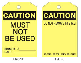 Caution Must Not Be Used Accident Prevention Safety Tags | 303