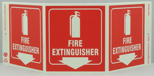 Safety Sign "Fire Extinguisher" Standard TriView - Glow