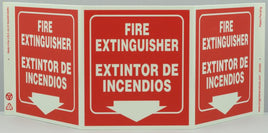 Safety Sign "Fire Extinguisher" Standard TriView, Bilingual - Glow