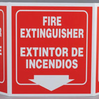 Safety Sign "Fire Extinguisher" Standard TriView, Bilingual
