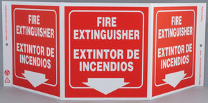 Safety Sign "Fire Extinguisher" Standard TriView, Bilingual