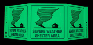 Safety Sign "Severe Weather" Standard TriView - Glow