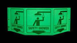 Safety Sign "Safety Shower" Standard TriView - Glow