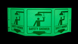 Safety Sign "Safety Shower" Standard TriView - Glow