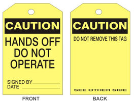 Caution Hands Off Do Not Operate Accident Prevention Safety Tags | 305
